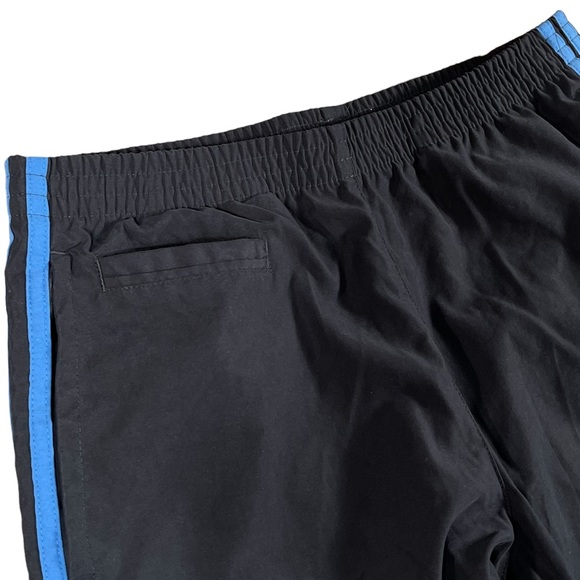 Adidas size small dark grey with blue stripes Capri pants elastic waist & ankles - Picture 10 of 15